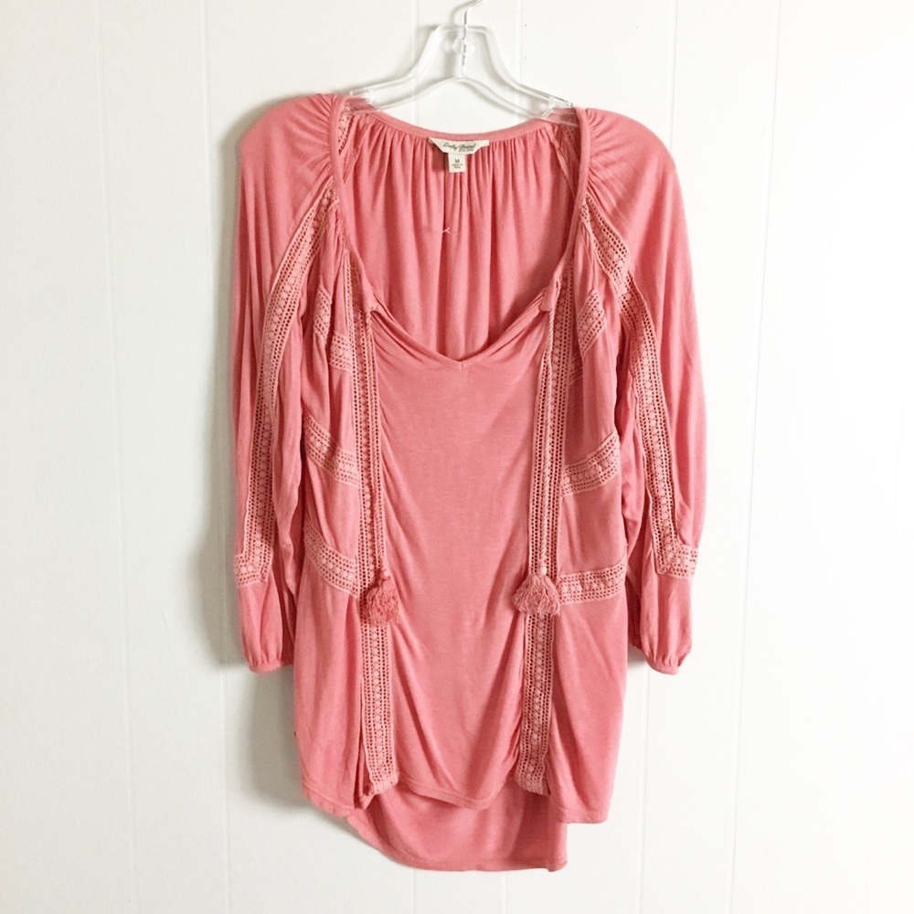 Lucky Brand Boho Style Top Size M New Crochet